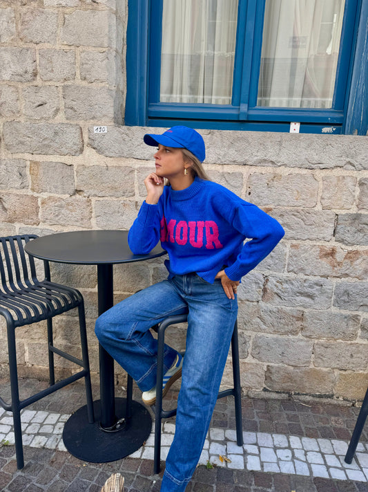 Pull Amour bleu