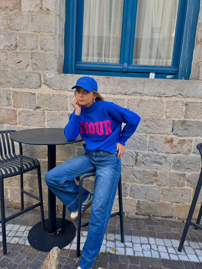 Pull Amour bleu