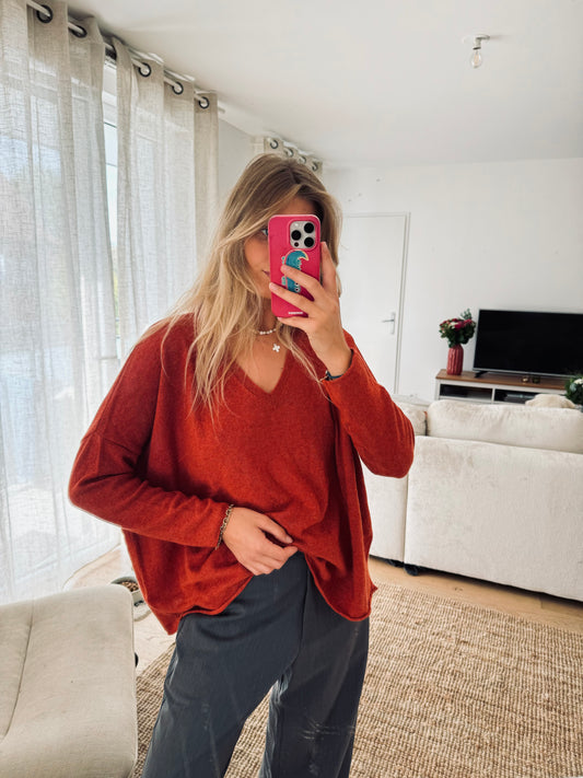 Pull Iva brique