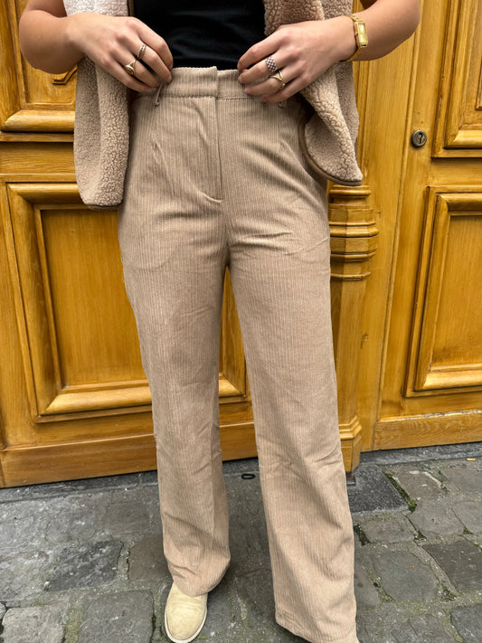 Pantalon velours Vanille